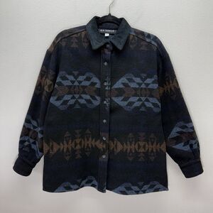 Vtg Southwest Aztec Jacket Womens Small Wool Blend USA Made Rodeo Western Chore